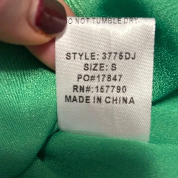 NWOT Pinch Paisley Green White Maxi Dress Flutter Sleeve Tie Waist - Picture 10 of 11